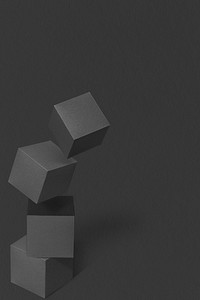 3D dark gray paper craft cubic patterned background
