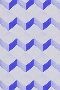 3D gray and indigo paper craft cubic patterned background