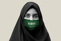 Young Saudi Arabian woman wearing a face mask during the COVID-19 pandemic