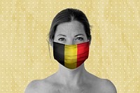 Belgian woman wearing a face mask during coronavirus pandemic