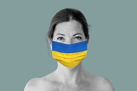 Ukrainian woman wearing a face mask during coronavirus pandemic