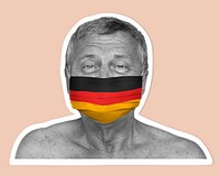 German man wearing a face mask during coronavirus pandemic mockup