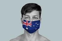 Australian man wearing a face mask during coronavirus pandemic