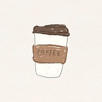 Disposable coffee cup doodle style vector