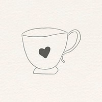 Heart symbol on a cup doodle style journal vector
