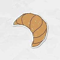 Freshly baked croissant doodle style journal vector