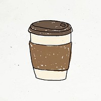 Disposable coffee cup doodle style vector