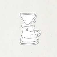 Drip coffee doodle journal sticker vector