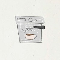 Doodle style coffee machine vector