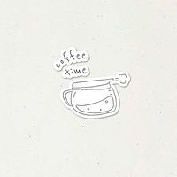 Coffee doodle journal sticker vector