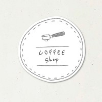 Coffee doodle journal sticker vector