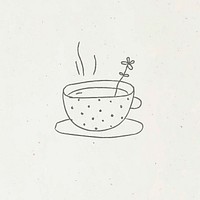 Cute polka dot coffee cup doodle style vector