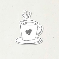 Heart symbol on a cup doodle style journal vector