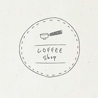 Doodle style coffee shop logo vector