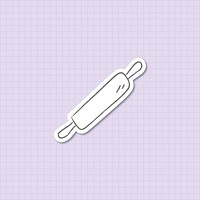 Doodle rolling pin sticker design resource vector