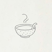 Doodle soup bowl design resource vector