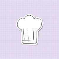 Cute doodle chef hat sticker vector