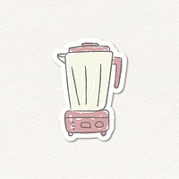 Doodle kitchen blender sticker vector