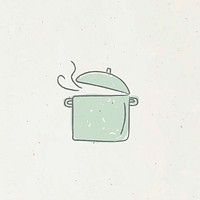 Doodle cooking pot design resource vector