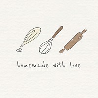 Doodle bake utensils design resource vector