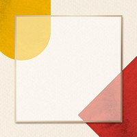 Abstract gold square frame psd