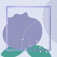 Violet square frame psd blueberry on lilac illustration