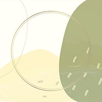 Gold round psd frame on abstract retro illustration