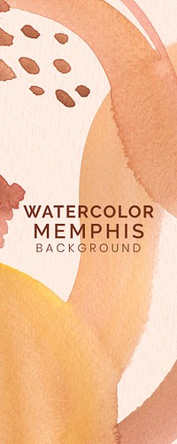 Brown watercolor Memphis background mockup
