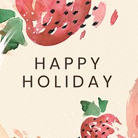 Happy holiday watercolor Memphis patterned social template vector