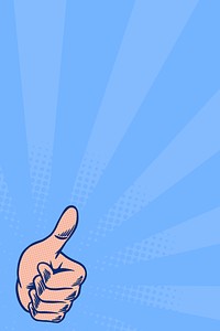 Thumb up on blue background design resource 