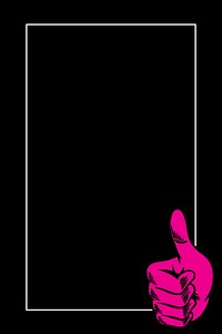 Pink thumb up on black background design resource