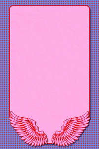 Pink wings rectangle frame design resource