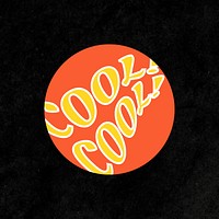 Psd cool! cool! word colorful vintage sticker round shape