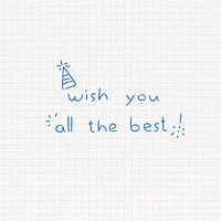Wish you all the best handwriting vector