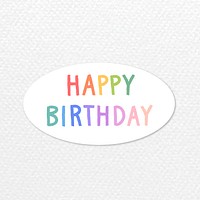 Colorful happy birthday word sticker vector