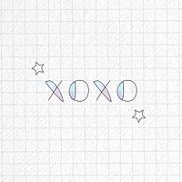 Xoxo typography on grid patterned background vector