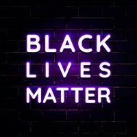Black Lives Matter purple neon glow social media post
