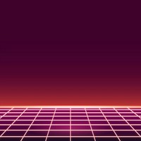 Red grid neon patterned background vector