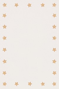 Gold star patterned frame on a beige background