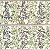 Art nouveau wisteria flower pattern background vector