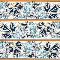 Art nouveau columbine flower pattern background vector