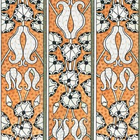 Art nouveau cyclamen flower pattern background vector