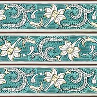 Art nouveau jonquil flower pattern background vector