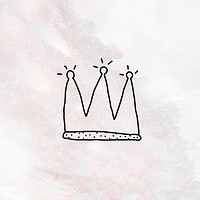Doodle crown on a marble background vector