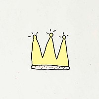 Doodle yellow crown on a beige background vector