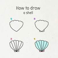 How to draw a shell doodle tutorial vector