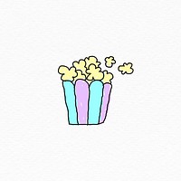 Hand drawn popcorn on a white background vector