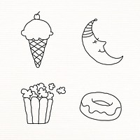 Cute doodle style design element set on a white background vector