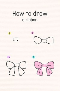 How to draw a ribbon doodle tutorial vector