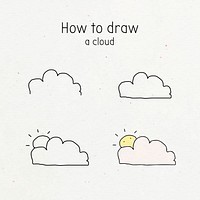 How to draw a cloud doodle tutorial vector